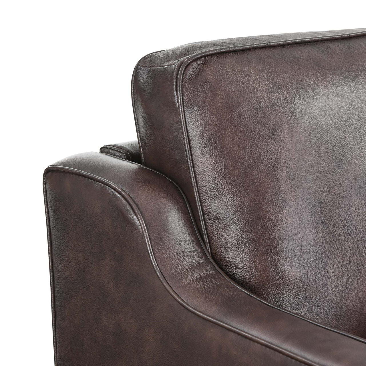 Daxon Genuine Leather Sofa, Brown