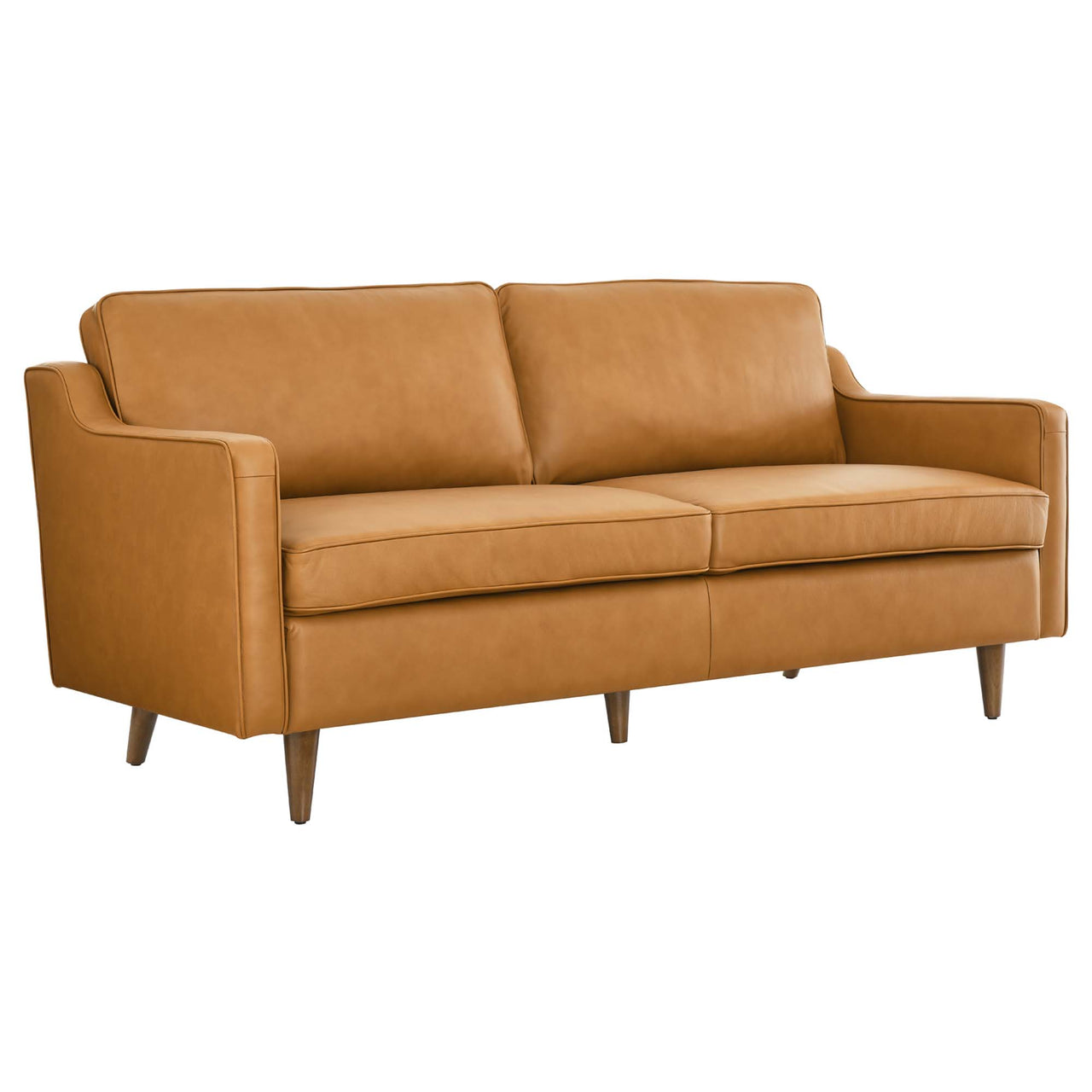 Daxon Genuine Leather Sofa, Tan