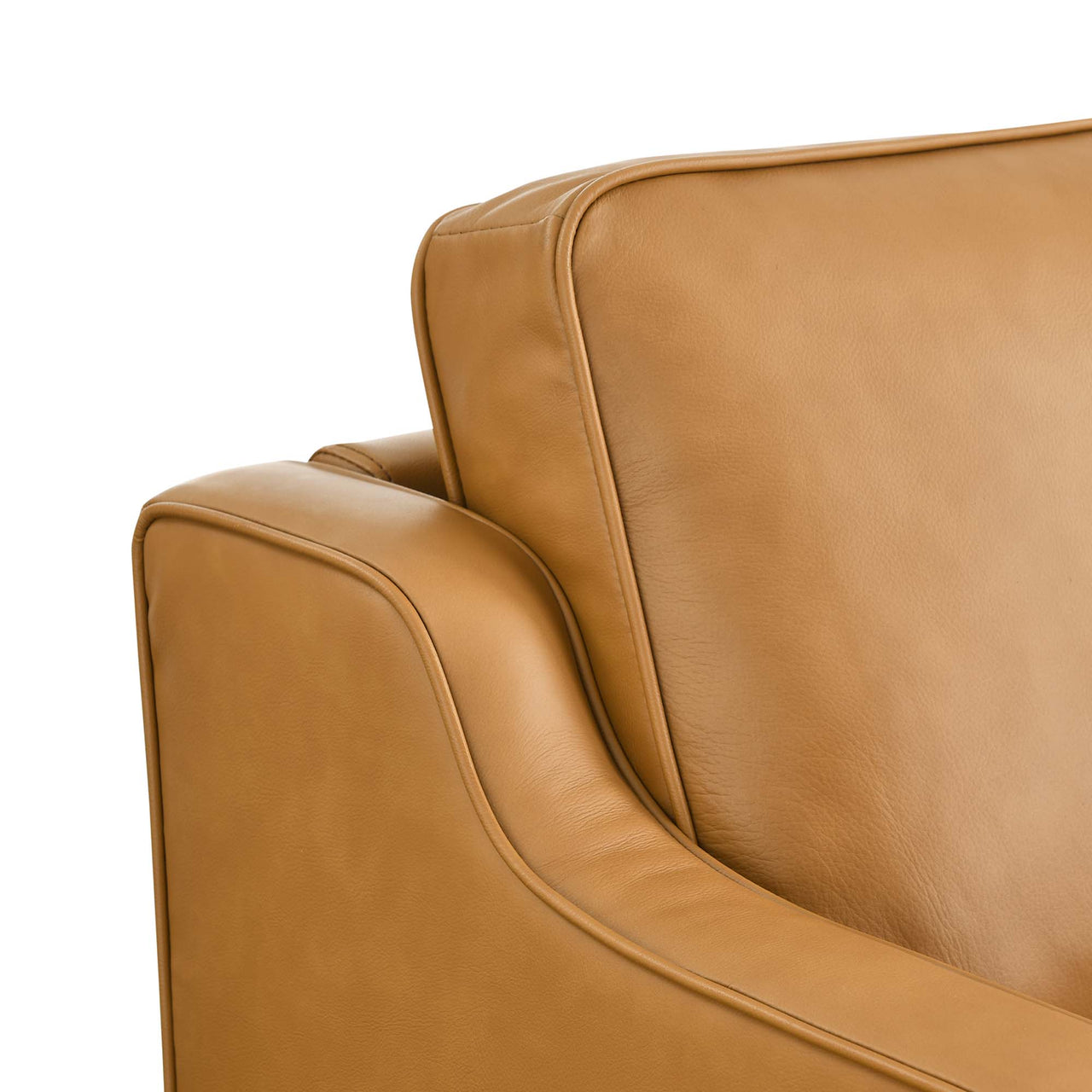 Daxon Genuine Leather Sofa, Tan