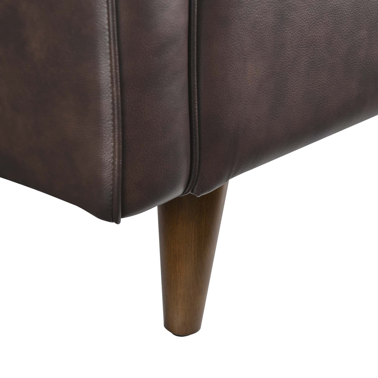 Daxon Genuine Leather Loveseat, Brown