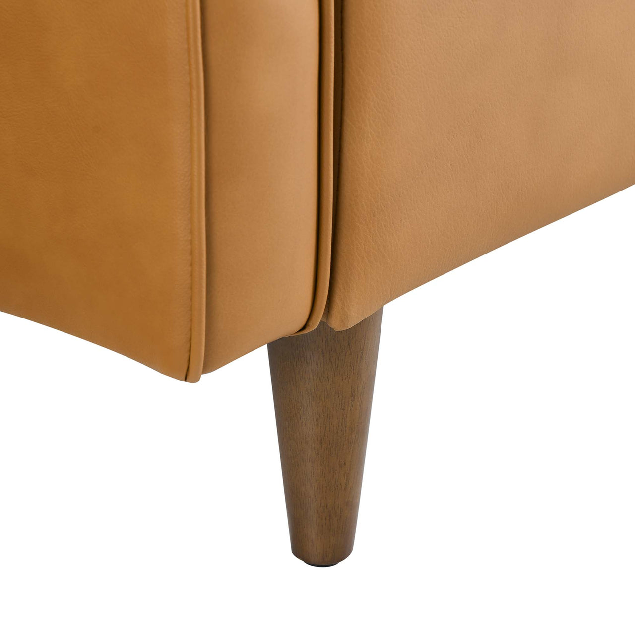 Daxon Genuine Leather Loveseat, Tan