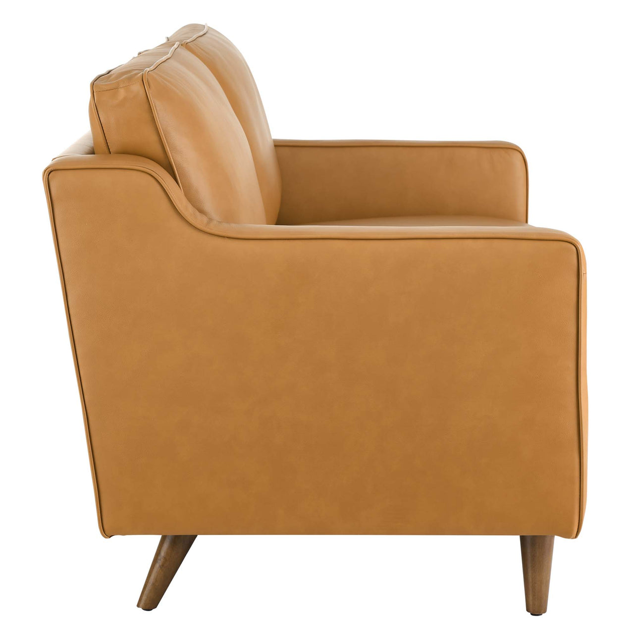 Daxon Genuine Leather Loveseat, Tan