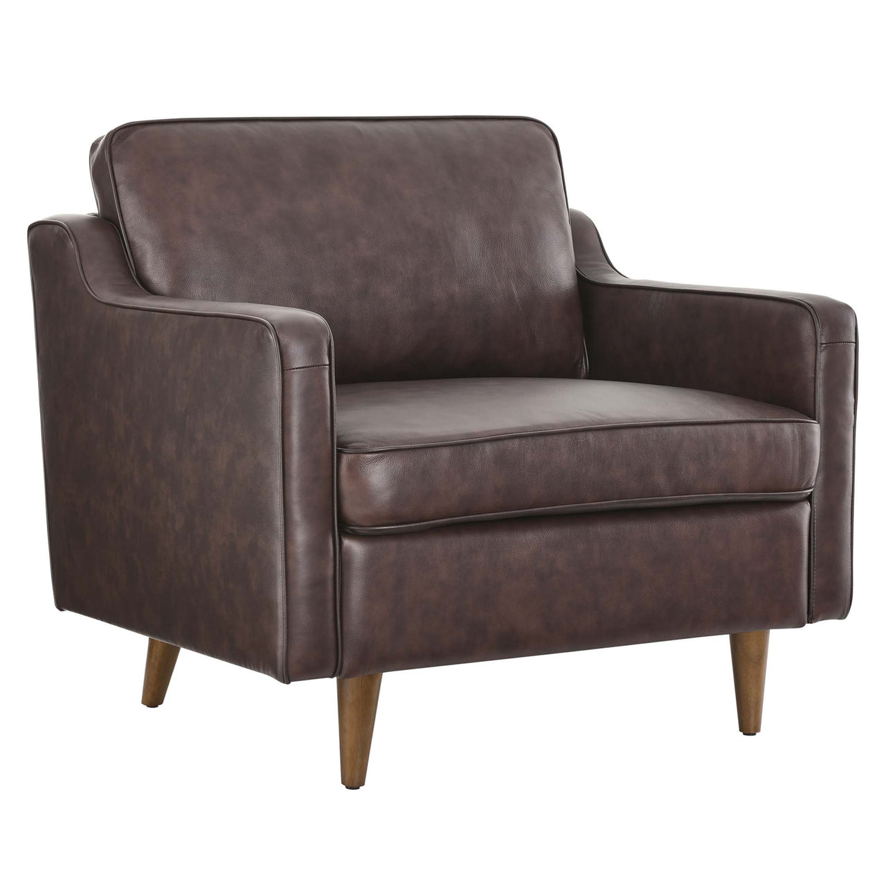 Daxon Genuine Leather Armchair, Brown