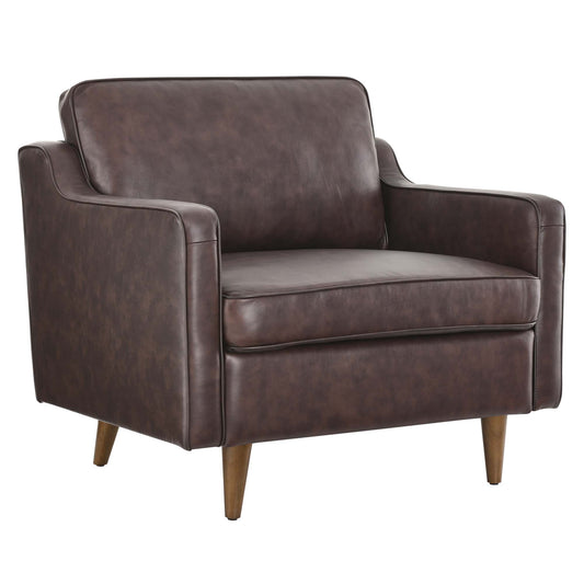 Daxon Genuine Leather Armchair, Brown