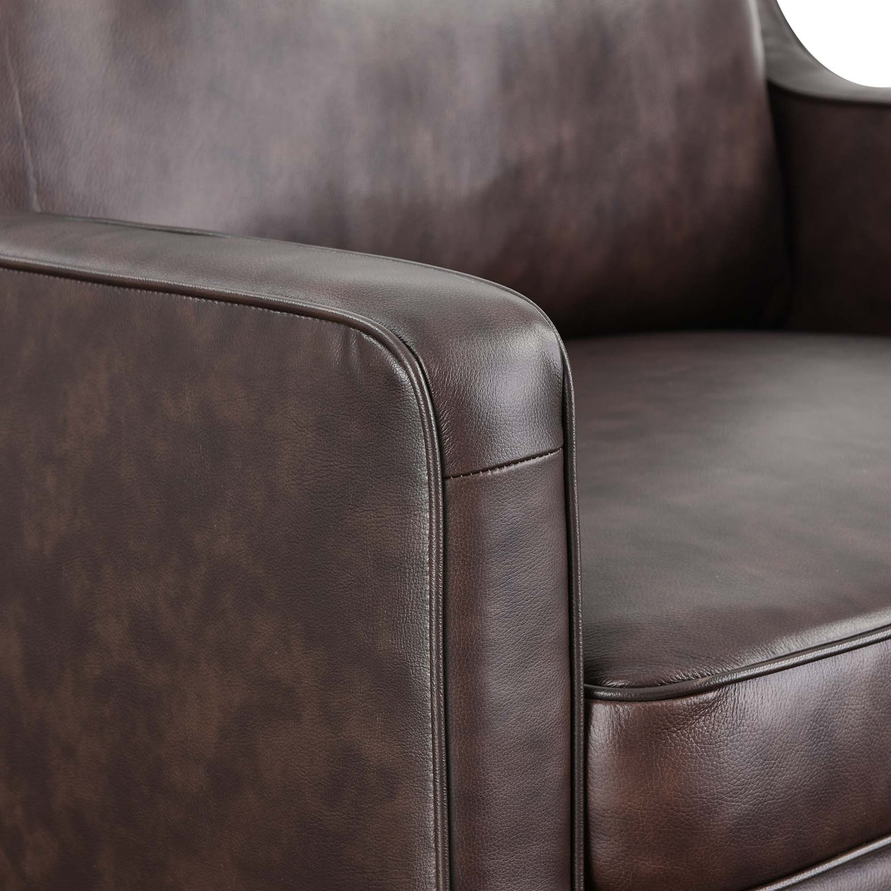 Daxon Genuine Leather Armchair, Brown