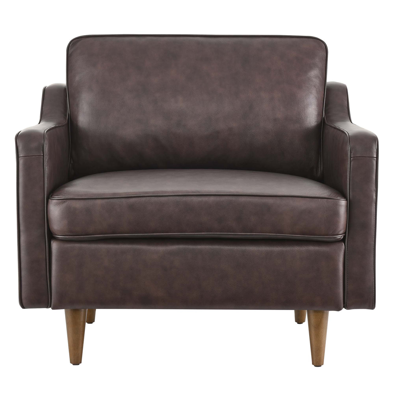 Daxon Genuine Leather Armchair, Brown