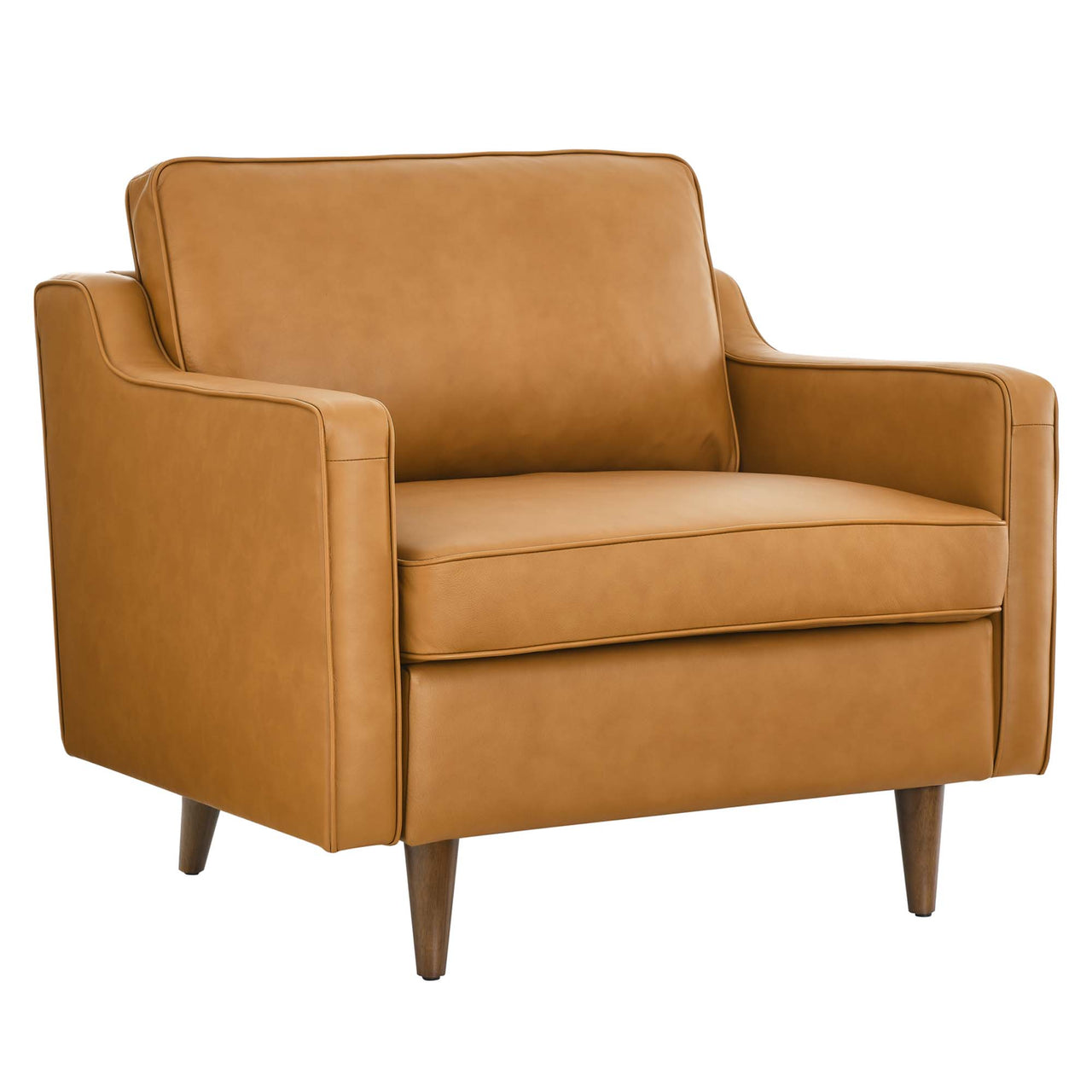 Daxon Genuine Leather Armchair, Tan