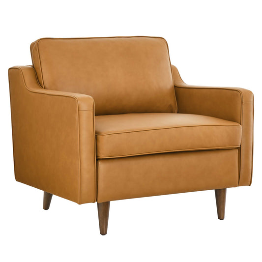 Daxon Genuine Leather Armchair, Tan