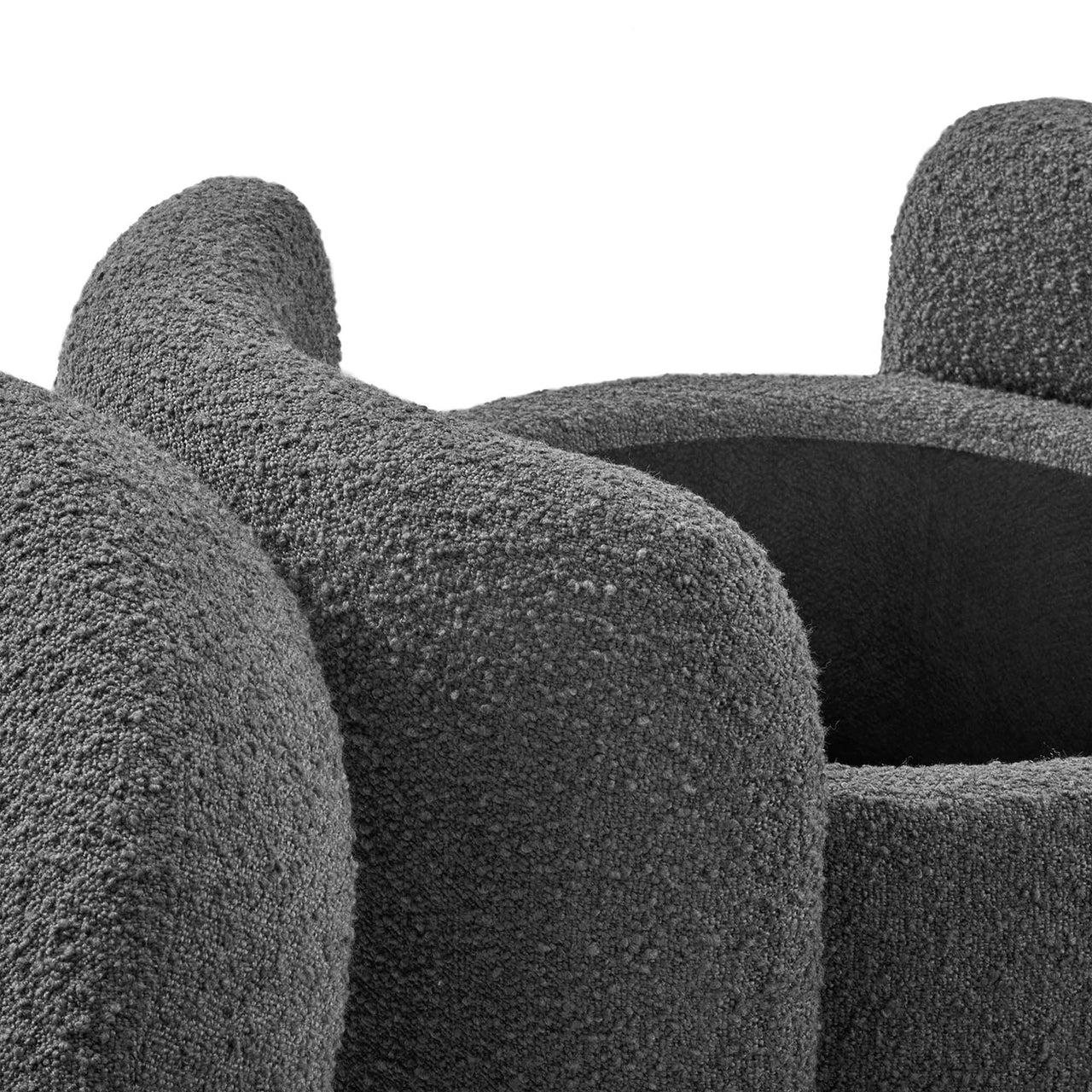 Mitosis Boucle Ottoman, Charcoal