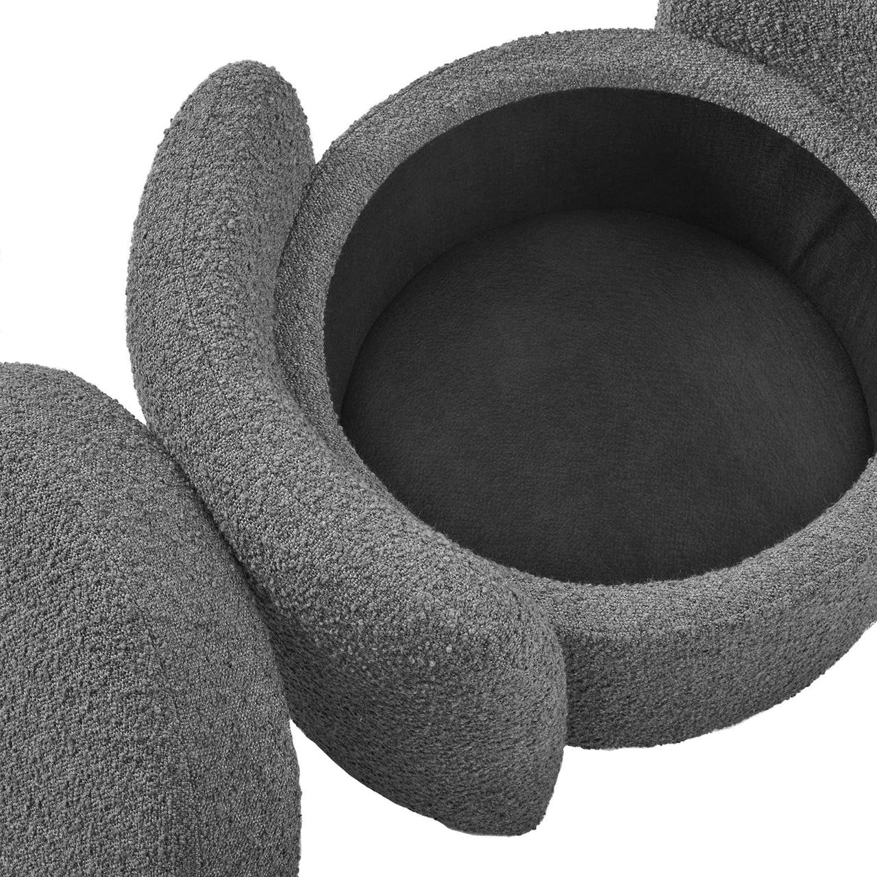 Mitosis Boucle Ottoman, Charcoal