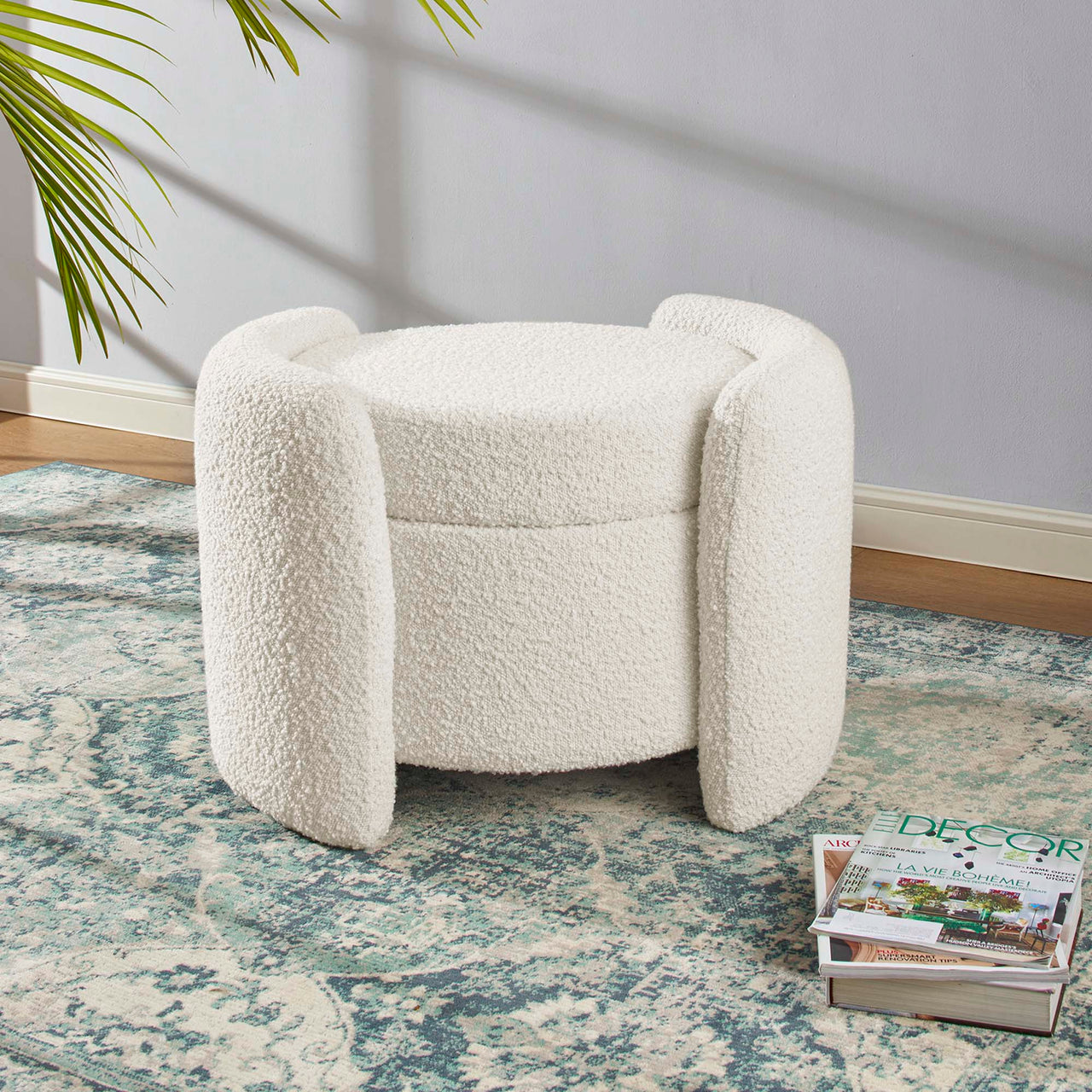 Mitosis Boucle Ottoman, Ivory
