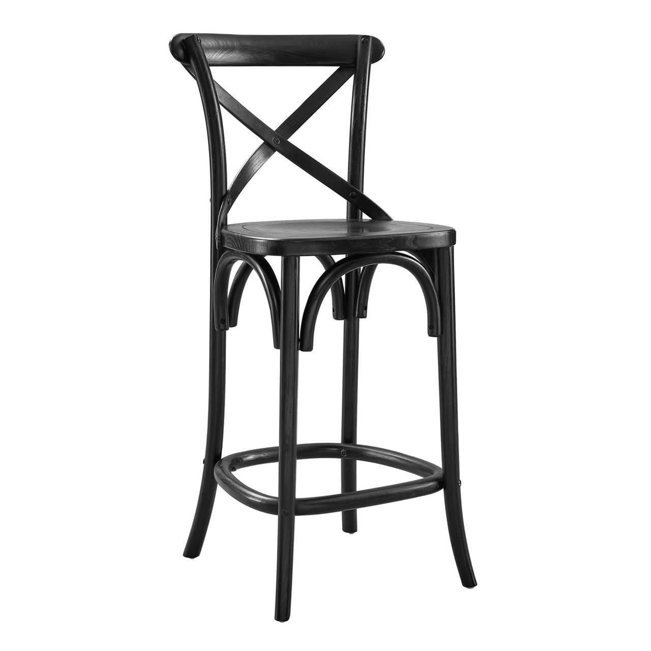 Countryside-Chic Counter Stool, Black