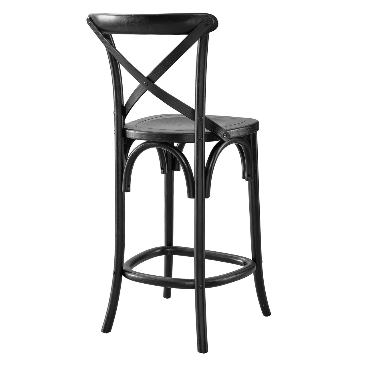 Countryside-Chic Counter Stool, Black
