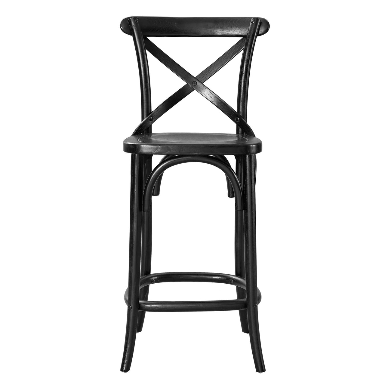 Countryside-Chic Counter Stool, Black