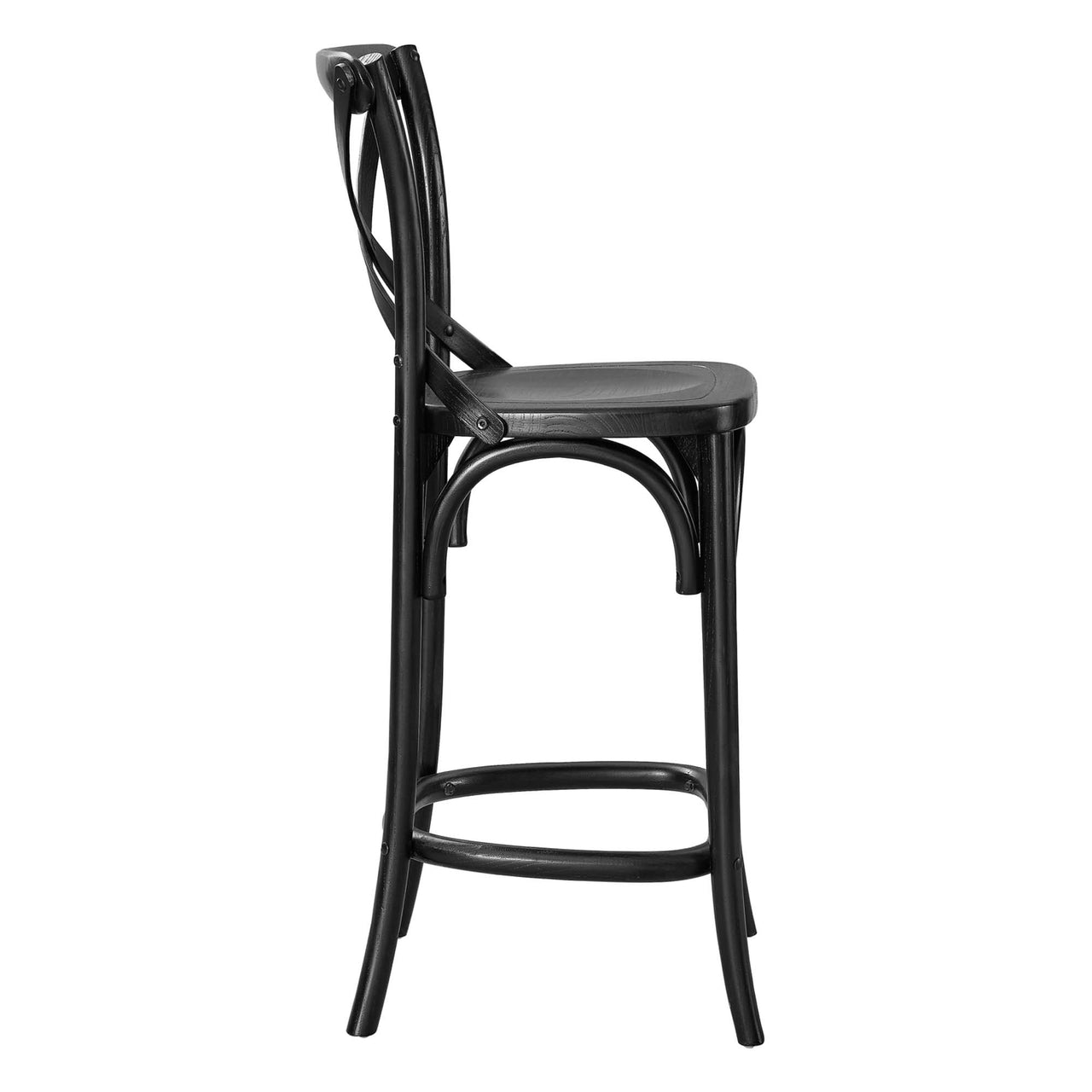 Countryside-Chic Counter Stool, Black