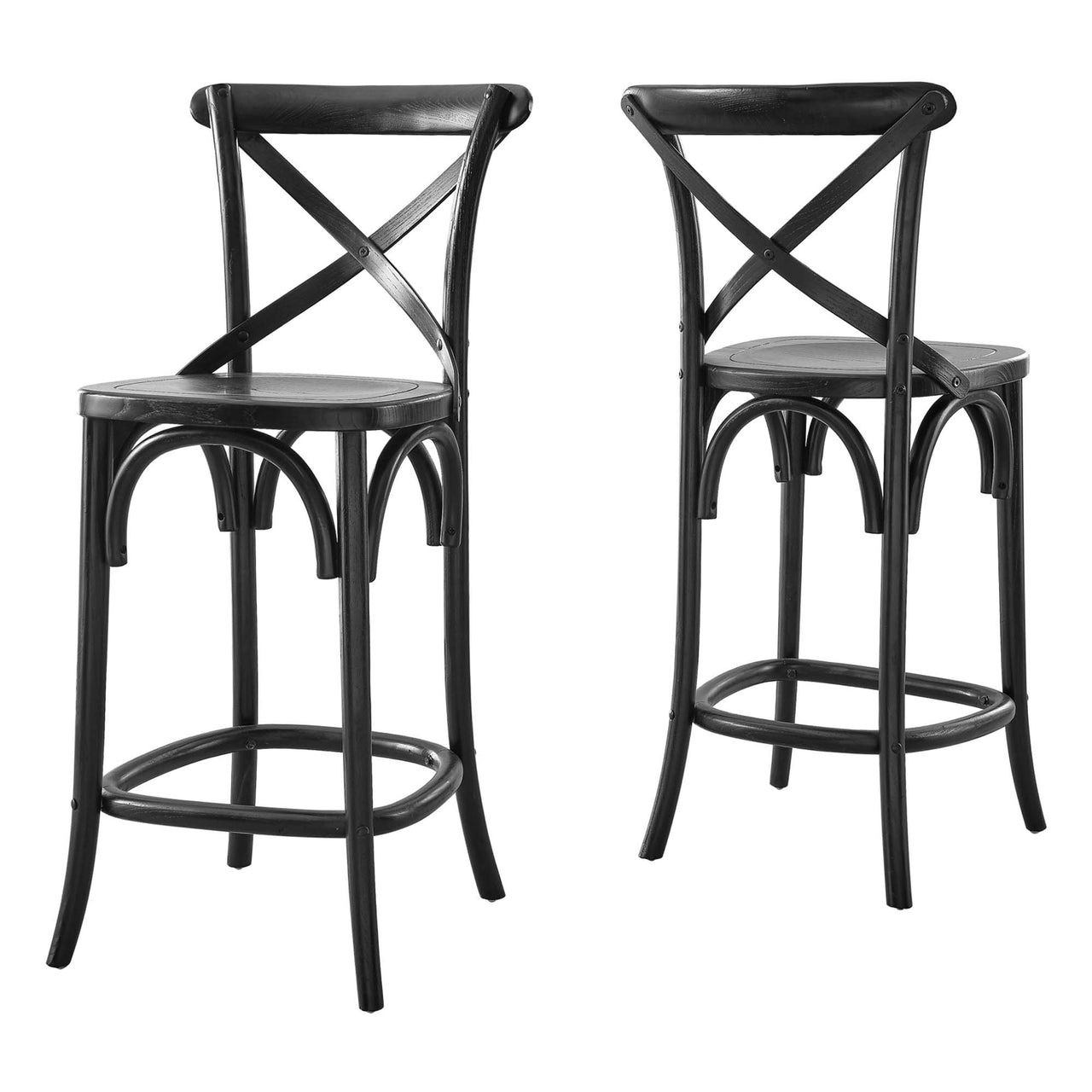 Countryside-Chic Counter Stool, Black