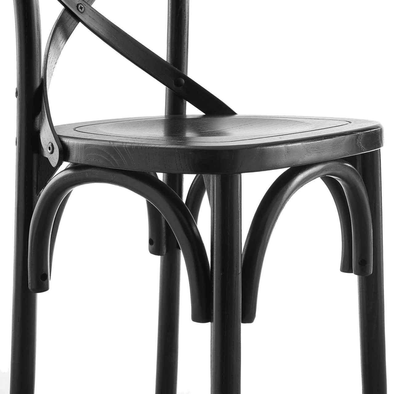 Countryside-Chic Counter Stool, Black