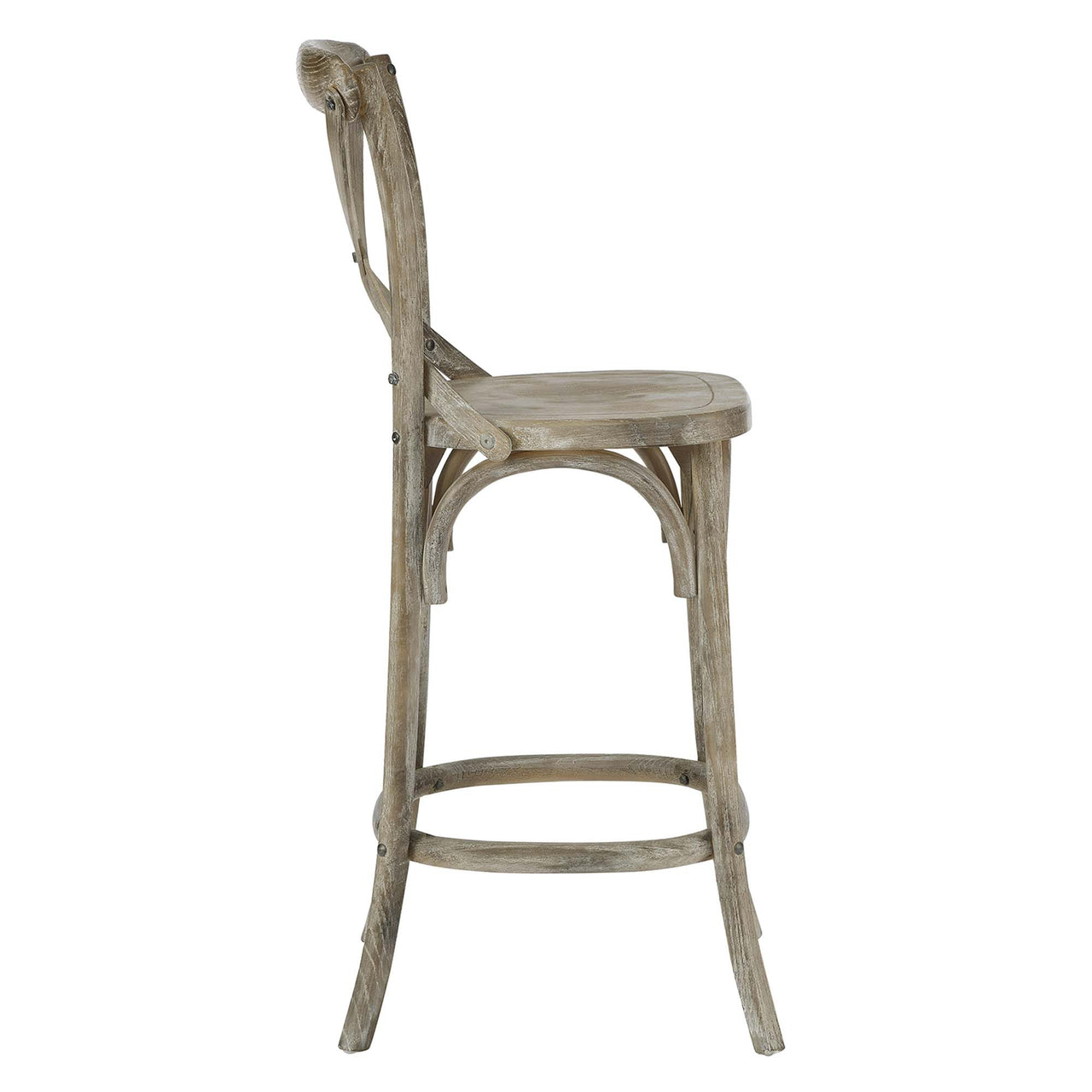 Countryside-Chic Counter Stool, Gray