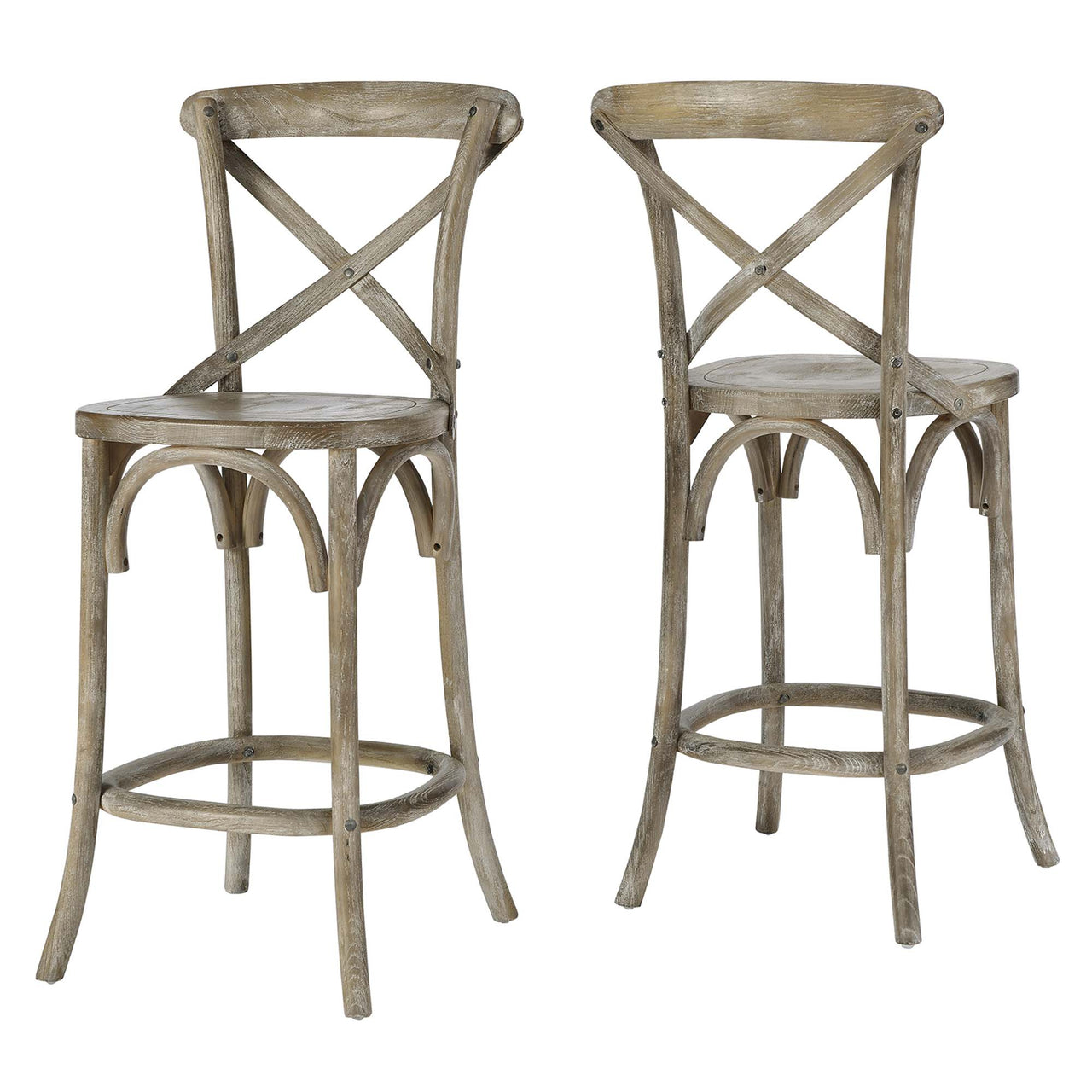 Countryside-Chic Counter Stool, Gray
