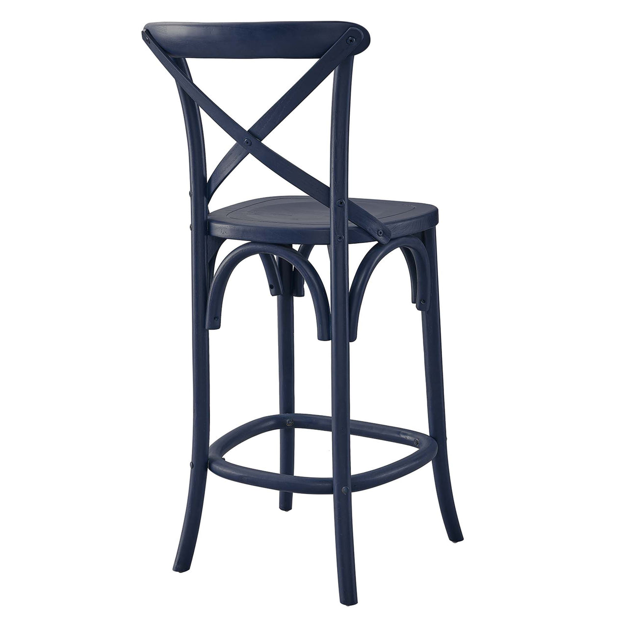Countryside-Chic Counter Stool, Dark Blue