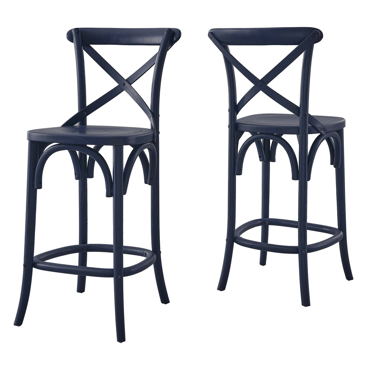 Countryside-Chic Counter Stool, Dark Blue