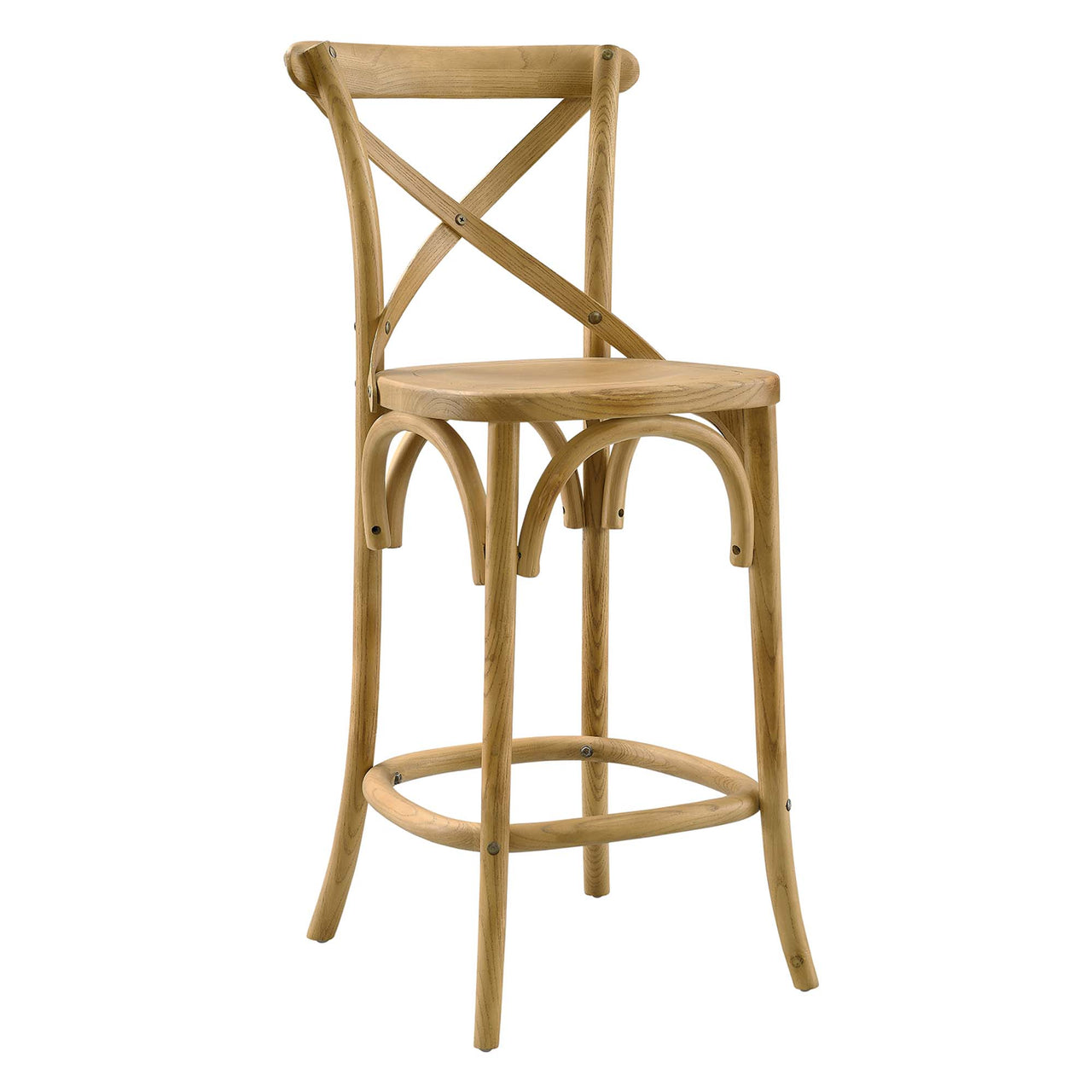 Countryside-Chic Counter Stool, Natural Wood