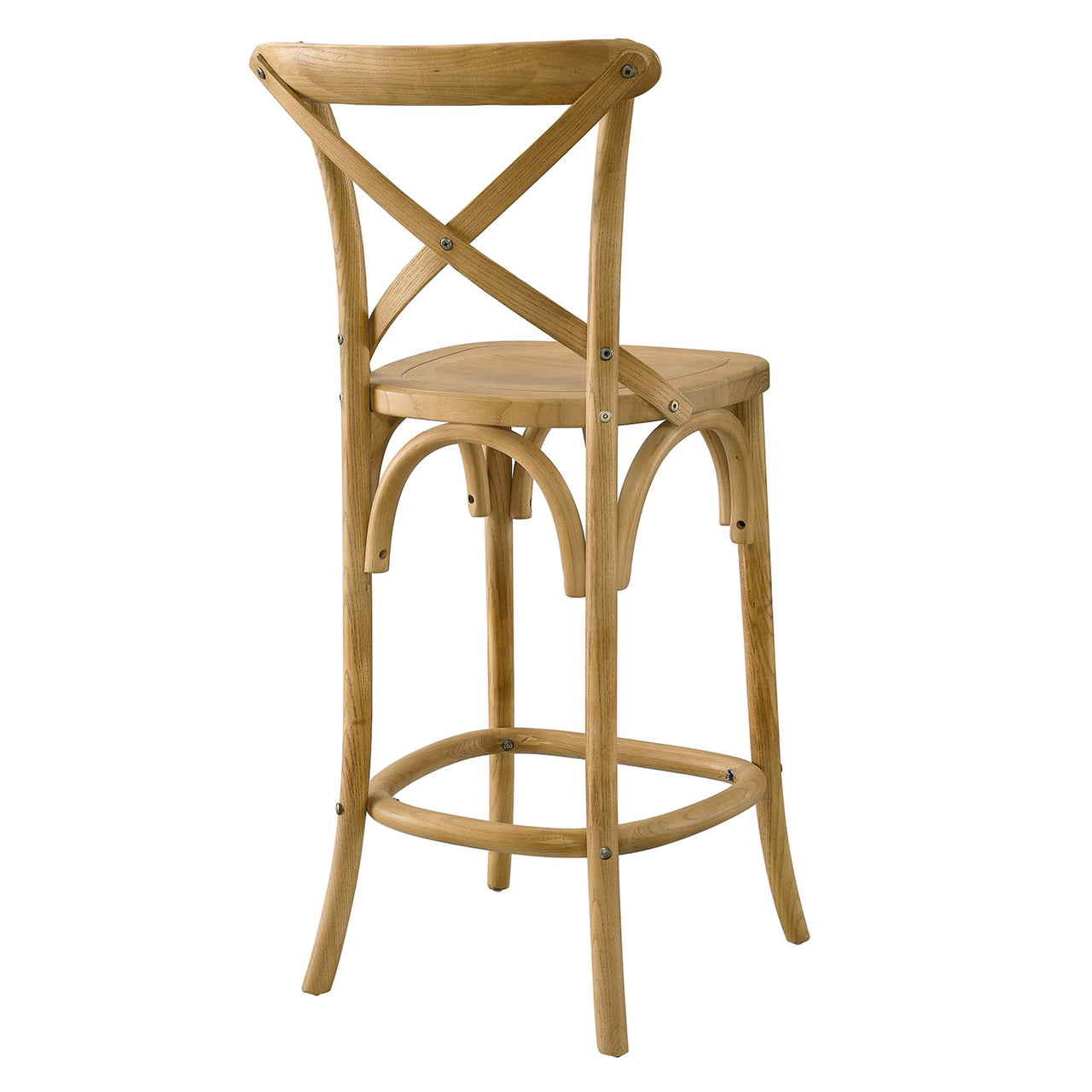 Countryside-Chic Counter Stool, Natural Wood