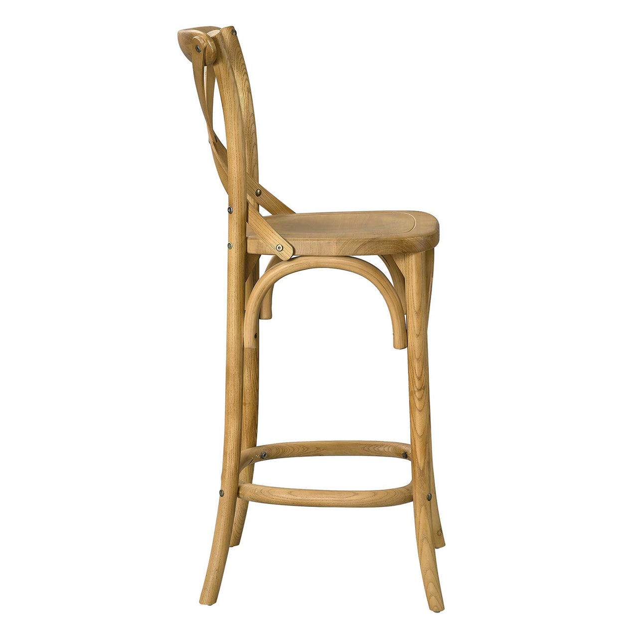 Countryside-Chic Counter Stool, Natural Wood