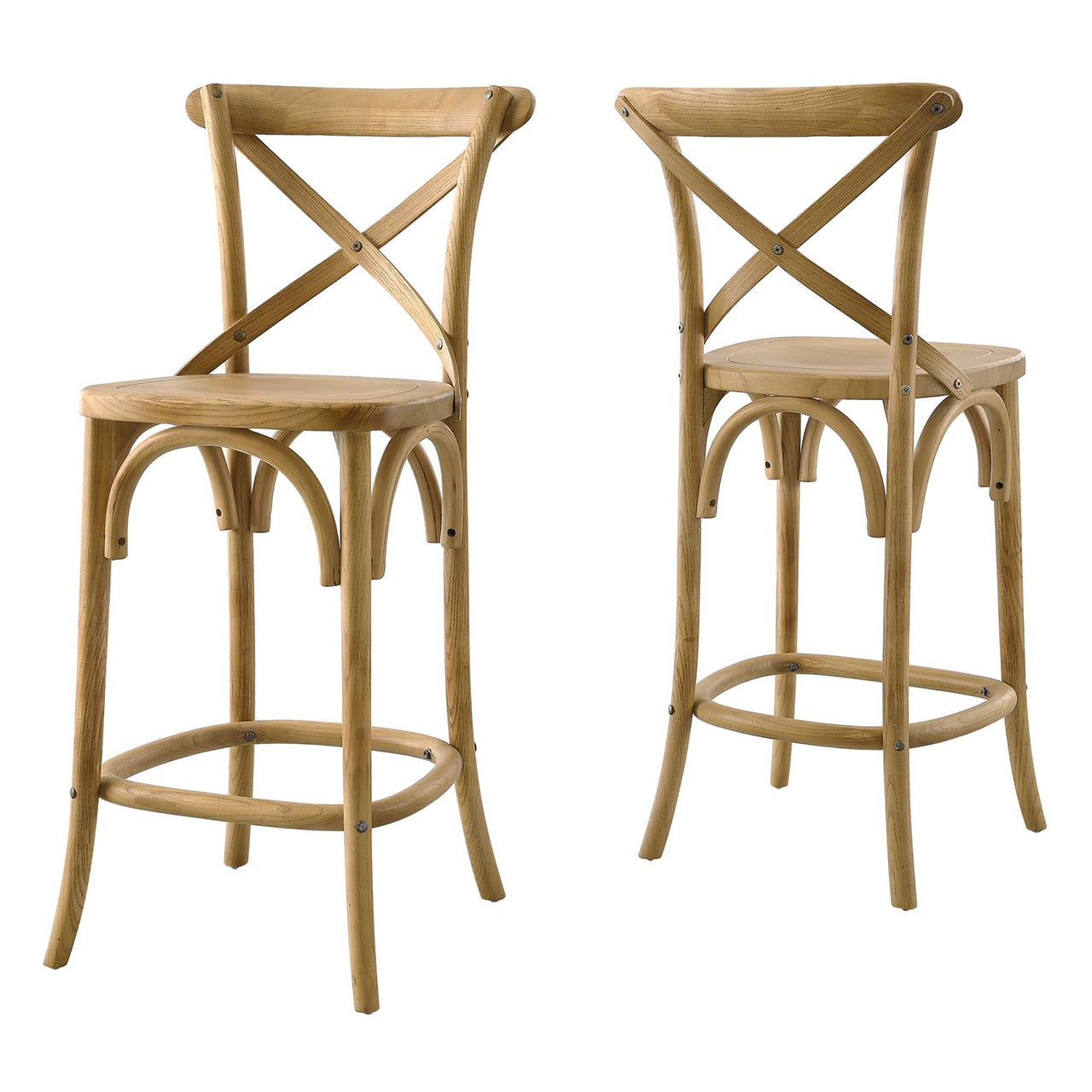 Countryside-Chic Counter Stool, Natural Wood
