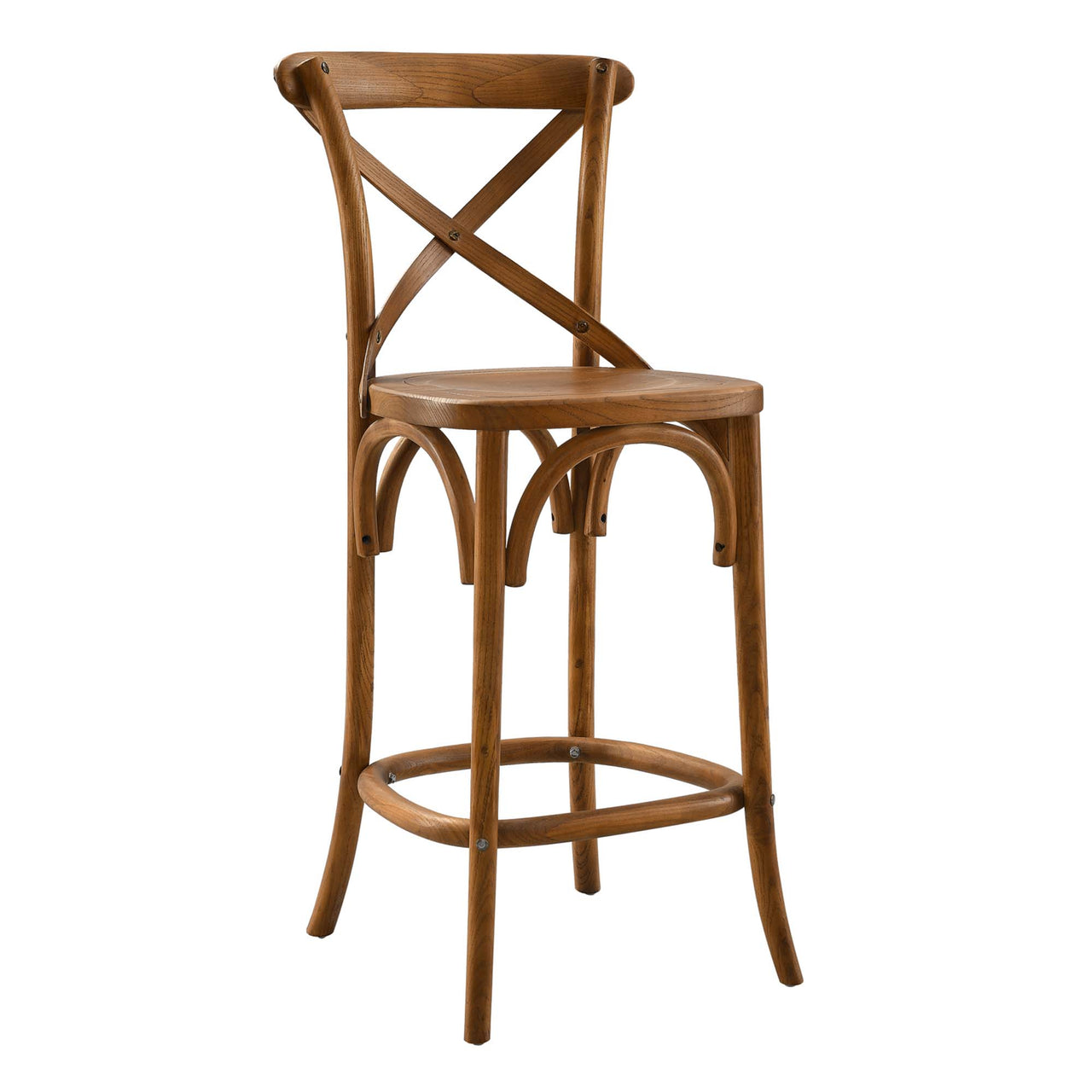 Countryside-Chic Counter Stool, Walnut