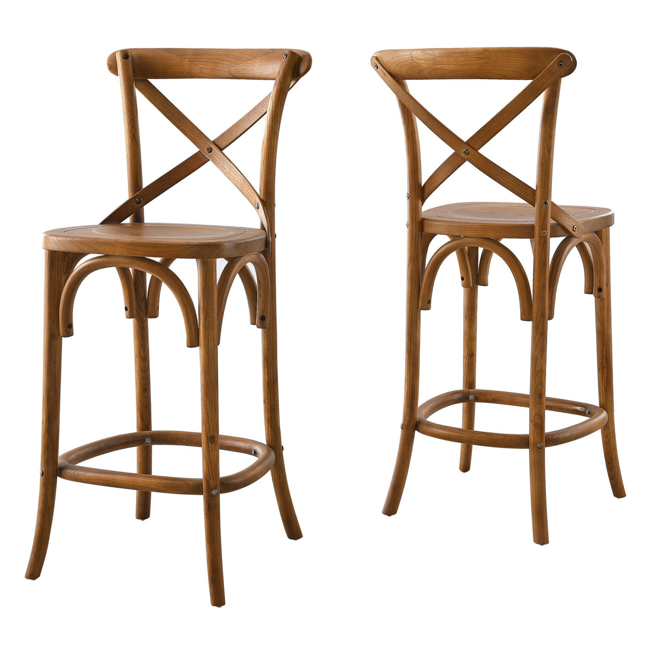 Countryside-Chic Counter Stool, Walnut