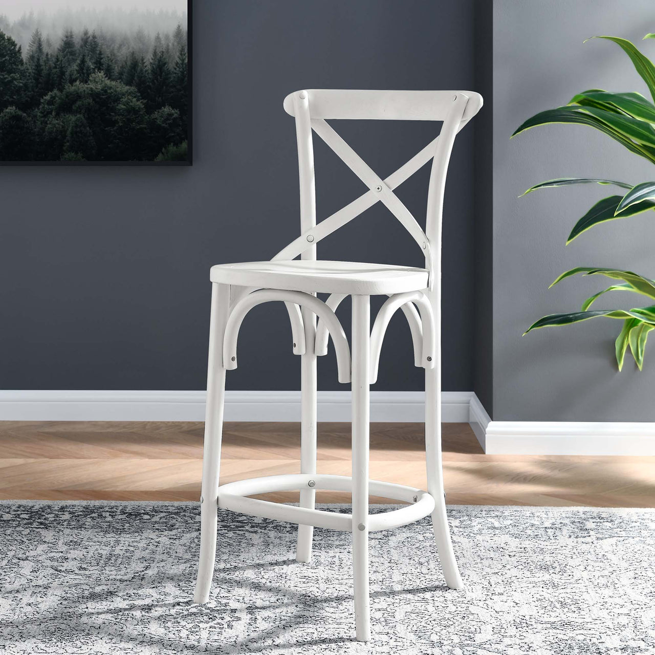 Countryside-Chic Counter Stool, White