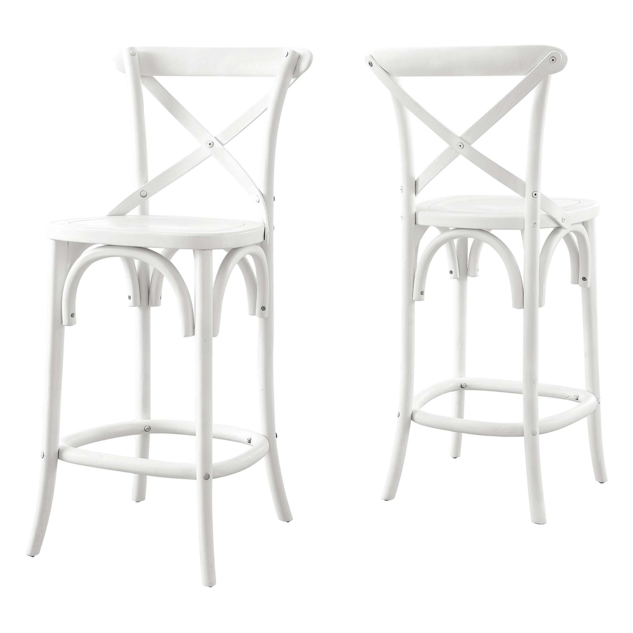 Countryside-Chic Counter Stool, White