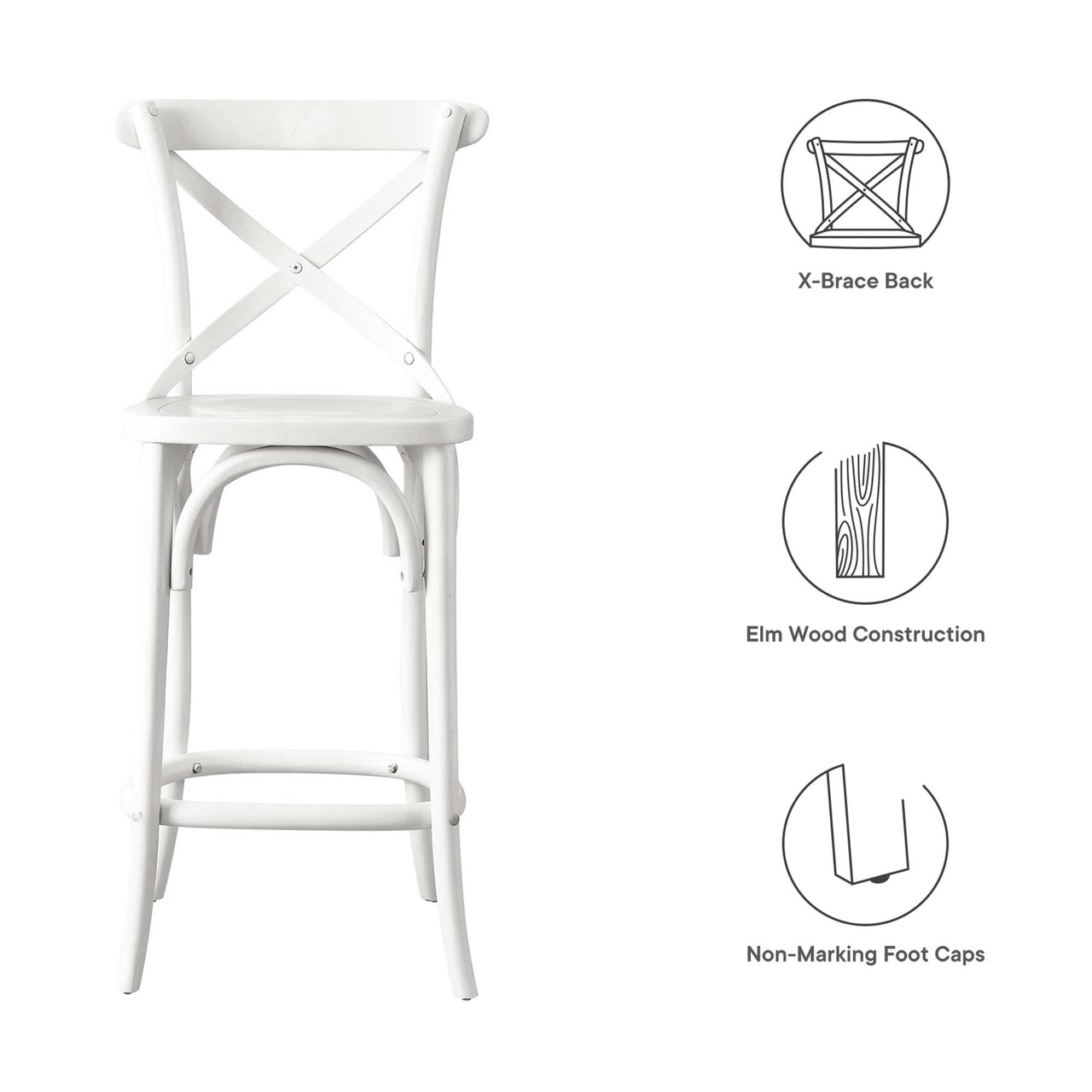Countryside-Chic Counter Stool, White