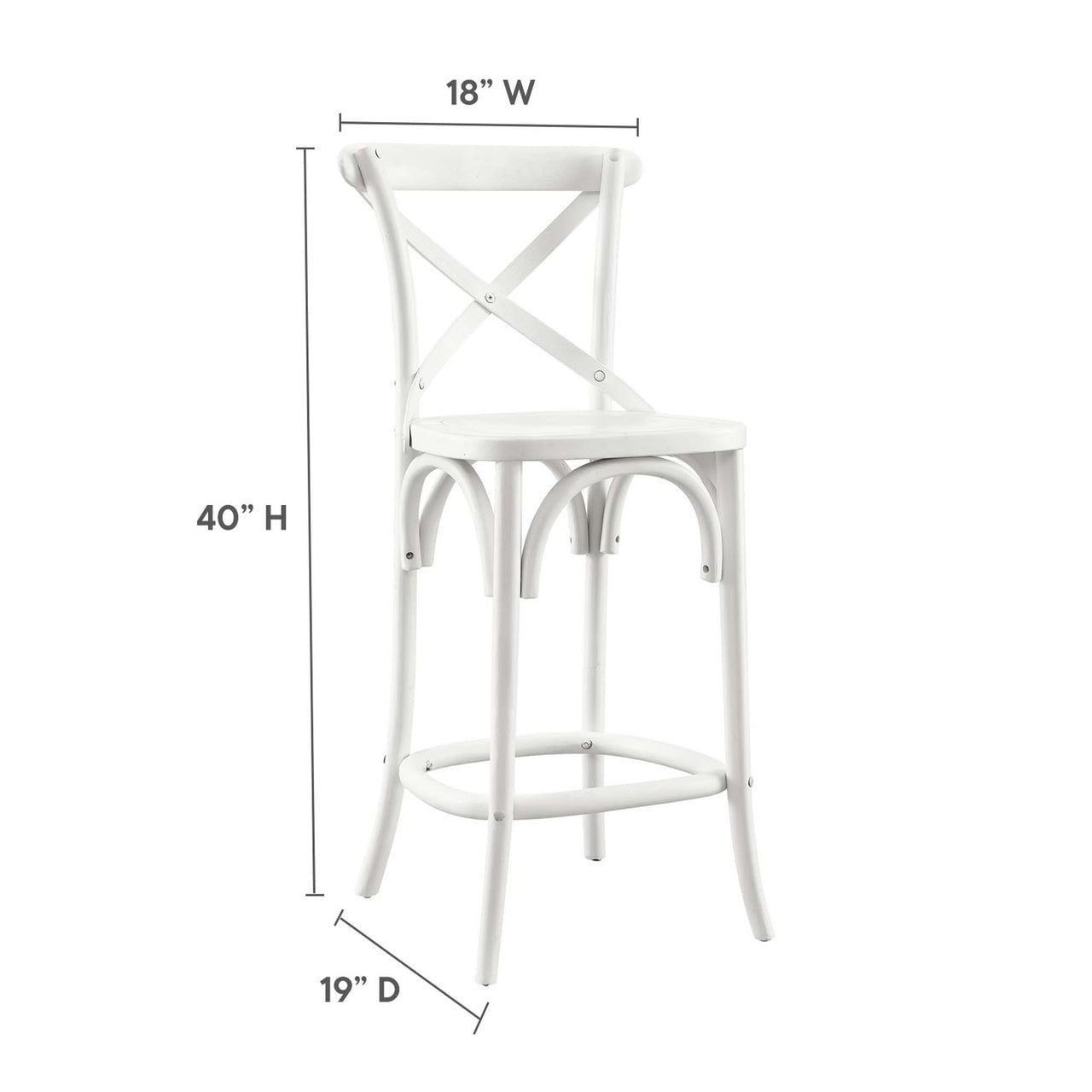 Countryside-Chic Counter Stool, White