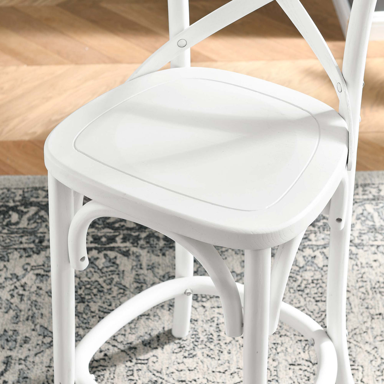 Countryside-Chic Counter Stool, White