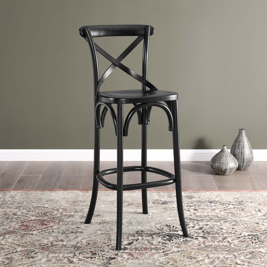 Countryside-Chic Bar Stool, Black