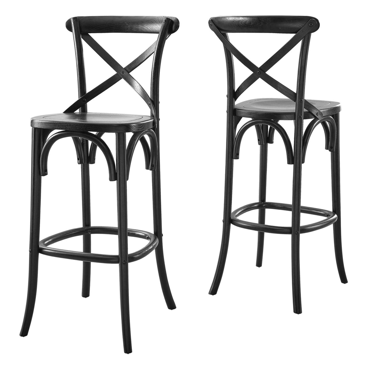 Countryside-Chic Bar Stool, Black