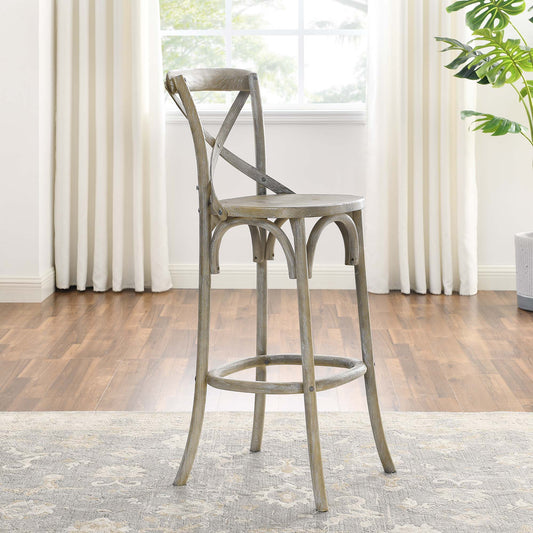 Countryside-Chic Bar Stool, Gray