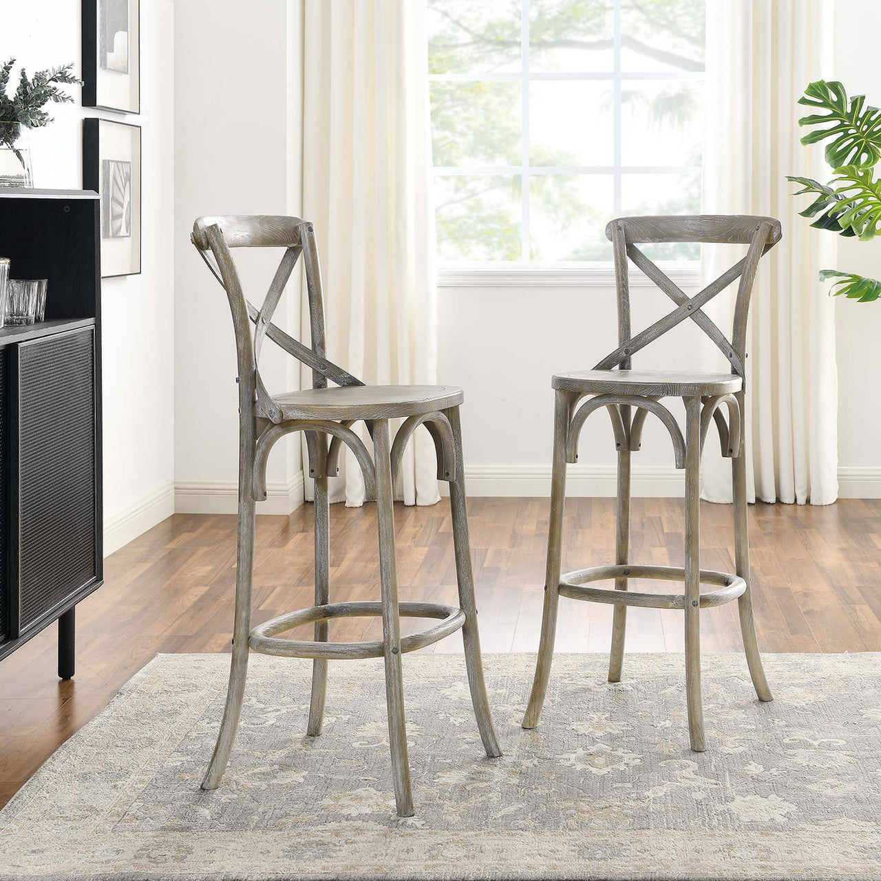 Countryside-Chic Bar Stool, Gray