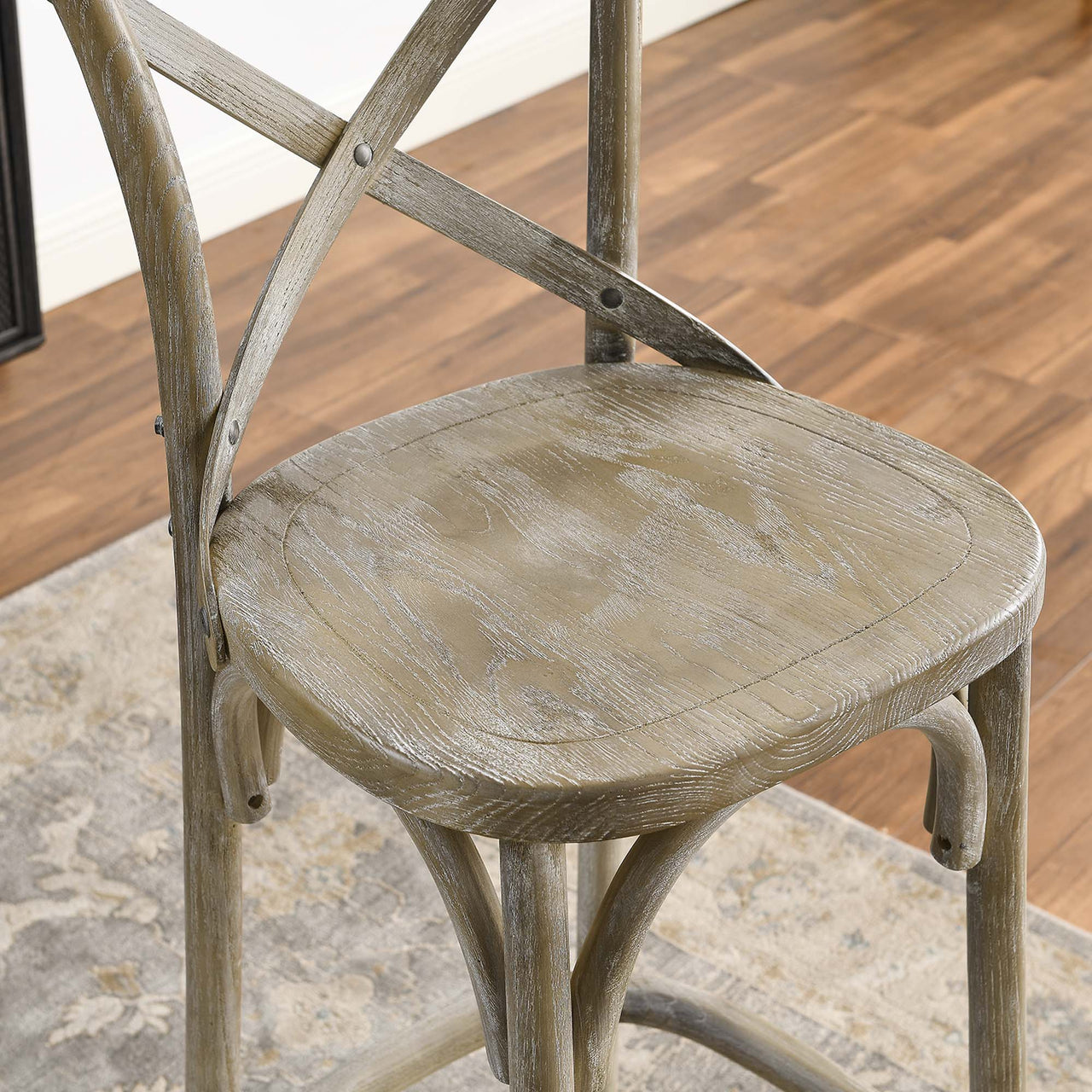 Countryside-Chic Bar Stool, Gray