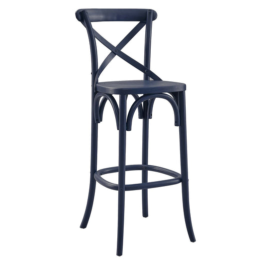 Countryside-Chic Bar Stool, Dark Blue