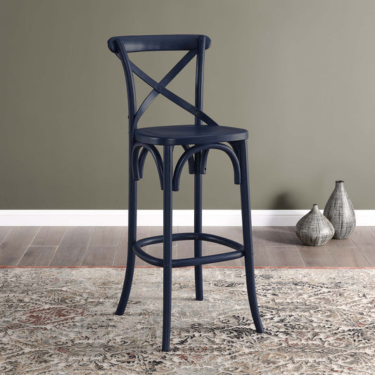 Countryside-Chic Bar Stool, Dark Blue