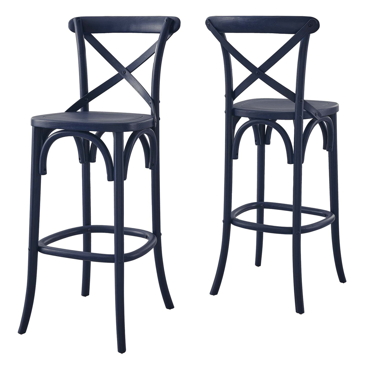 Countryside-Chic Bar Stool, Dark Blue