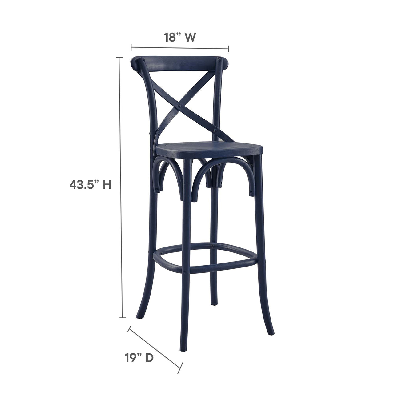 Countryside-Chic Bar Stool, Dark Blue