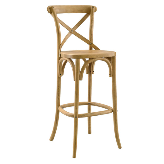 Countryside-Chic Bar Stool, Natural Wood