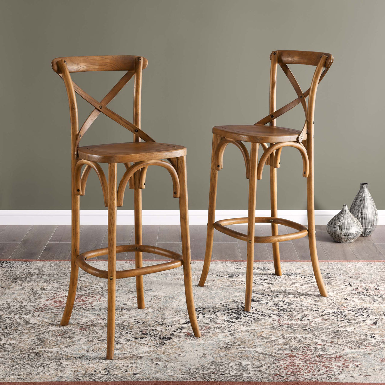Countryside-Chic Bar Stool, Walnut