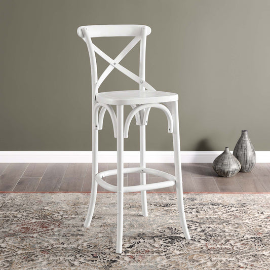 Countryside-Chic Bar Stool, White