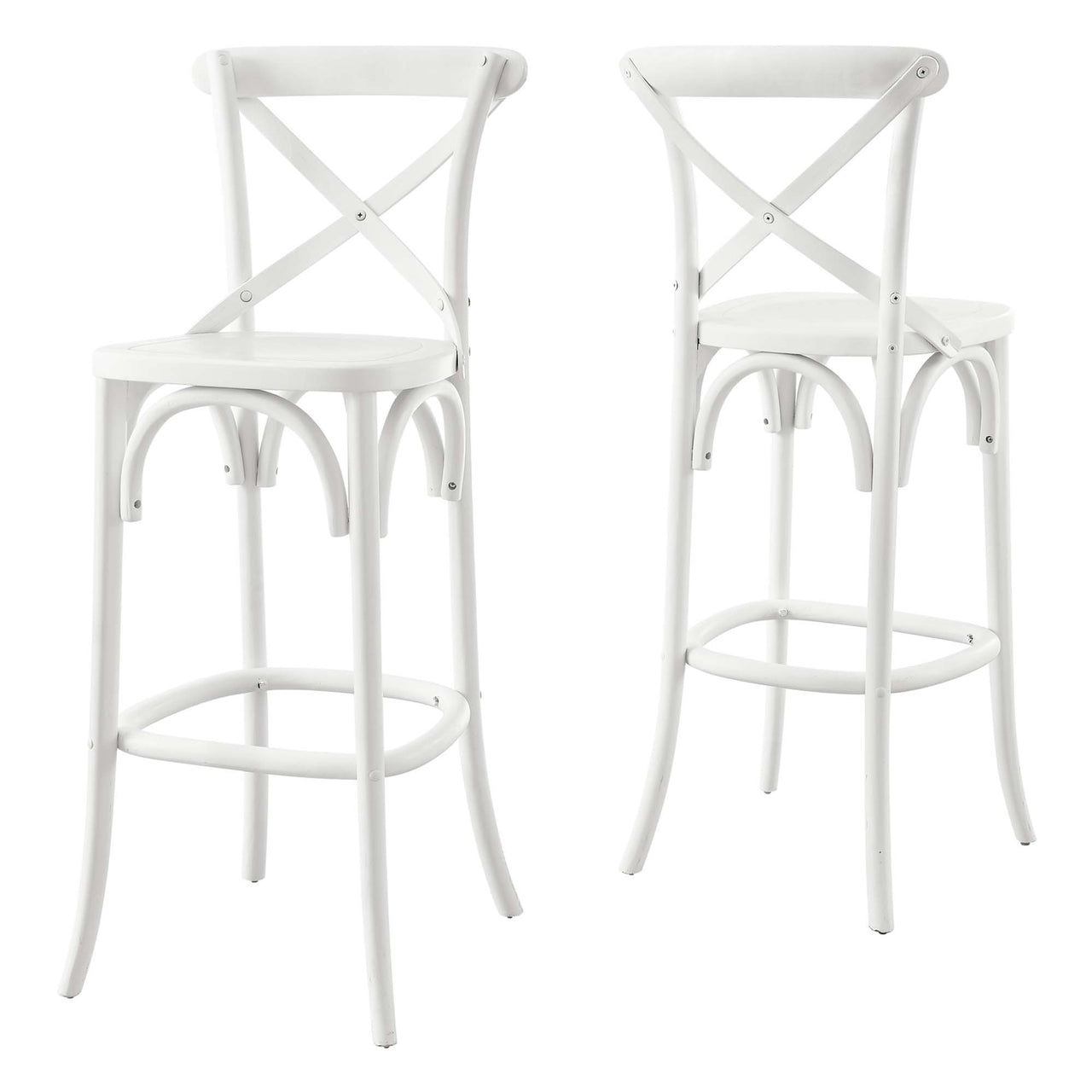 Countryside-Chic Bar Stool, White