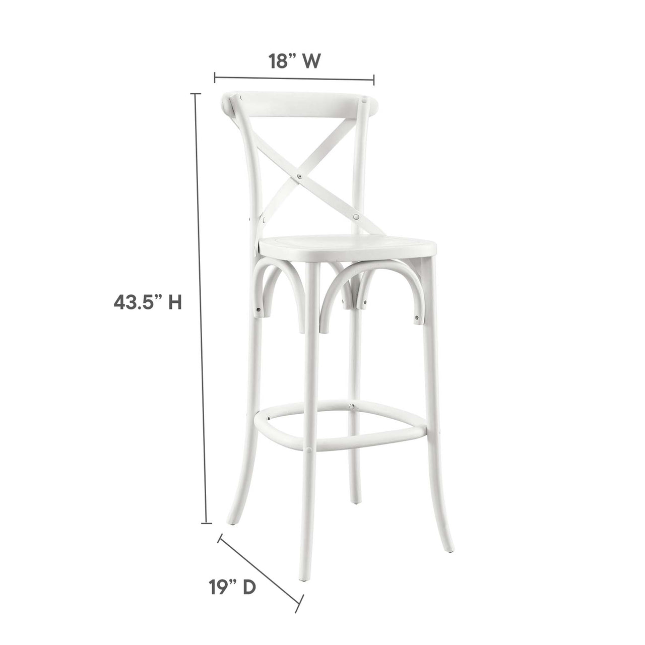 Countryside-Chic Bar Stool, White